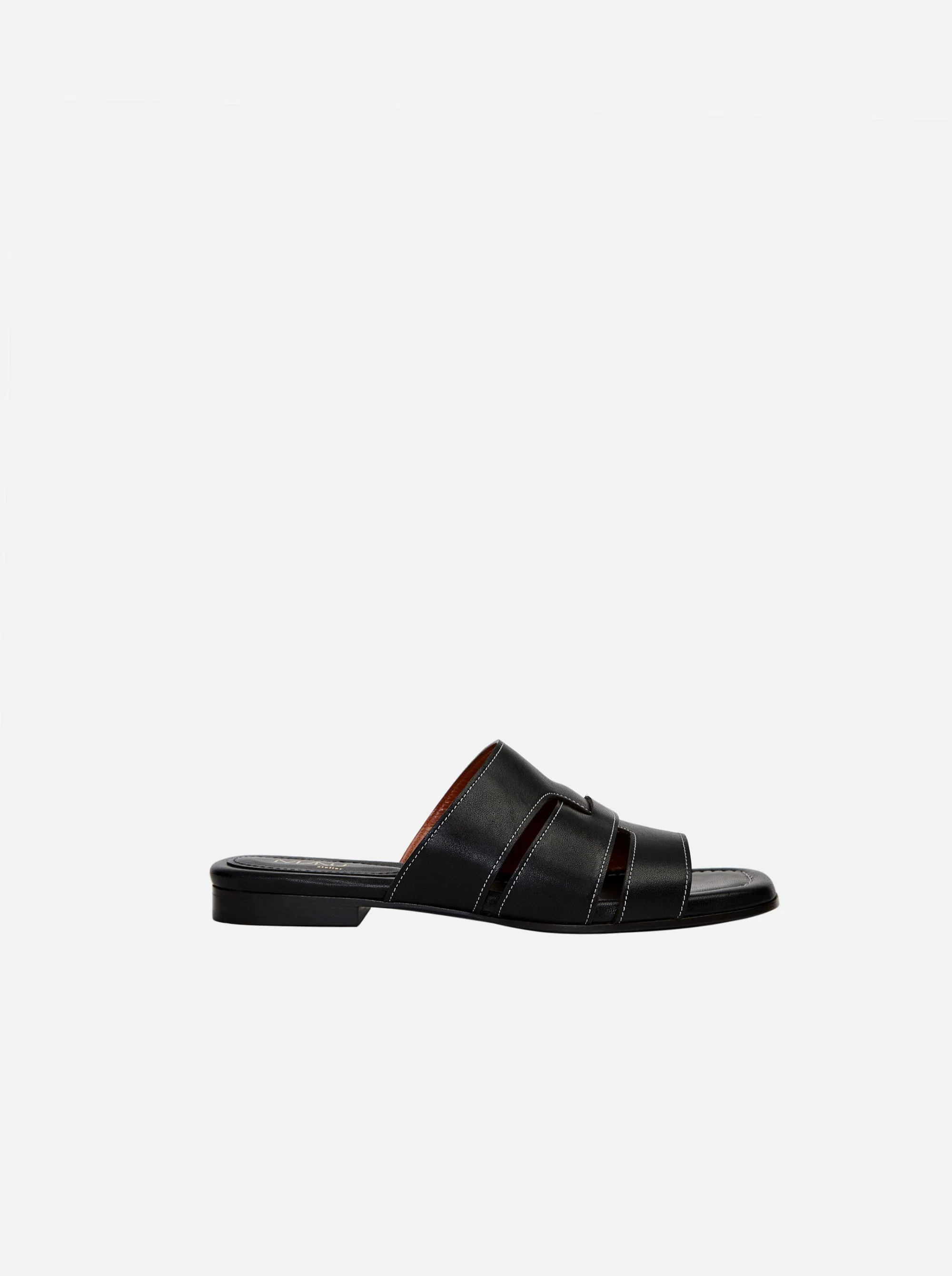 15 Woven Leather Slippers Black Soft