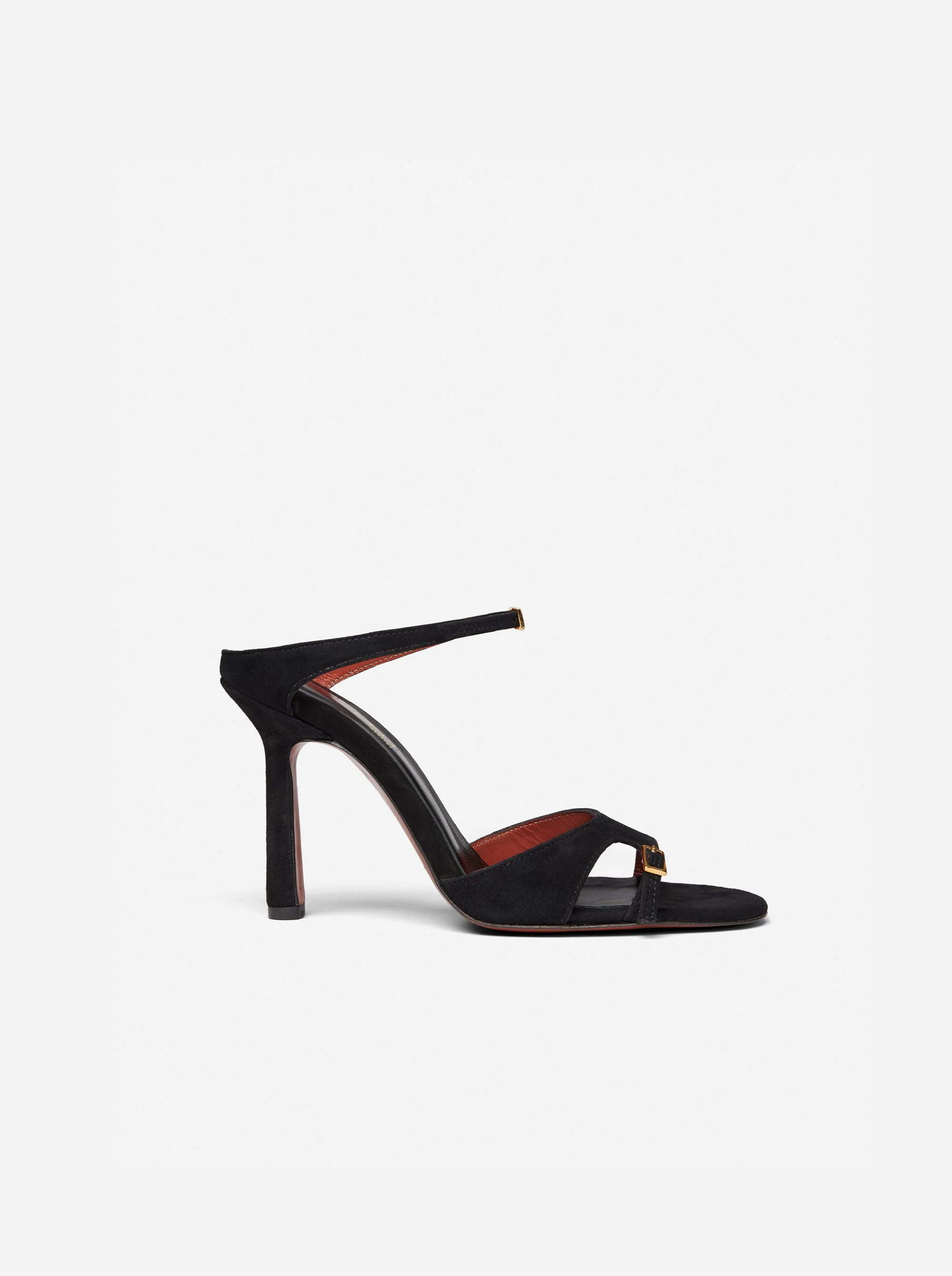 Almond Toe Sandals Black Suede