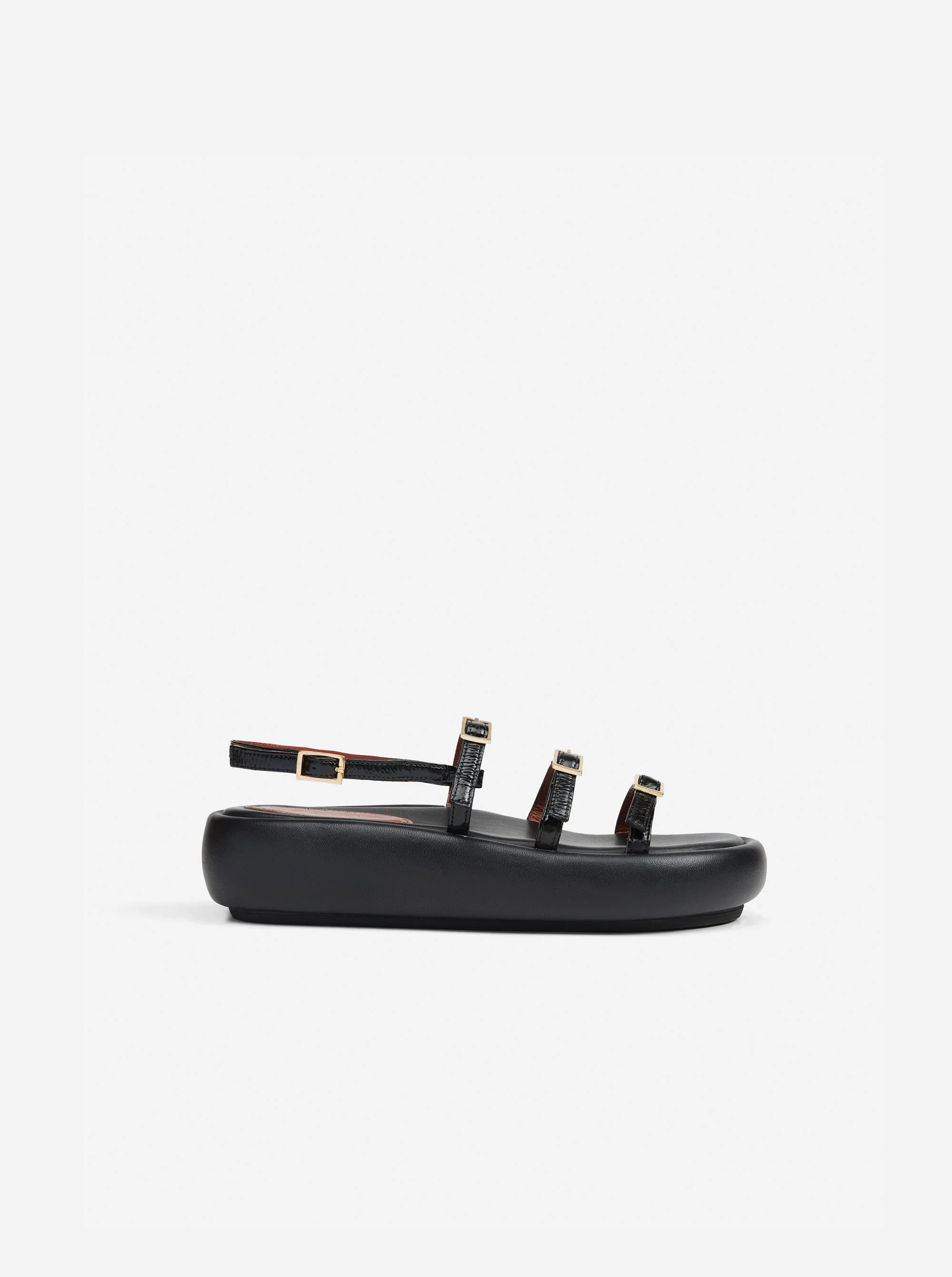 Cage Chunky Slides Black Soft