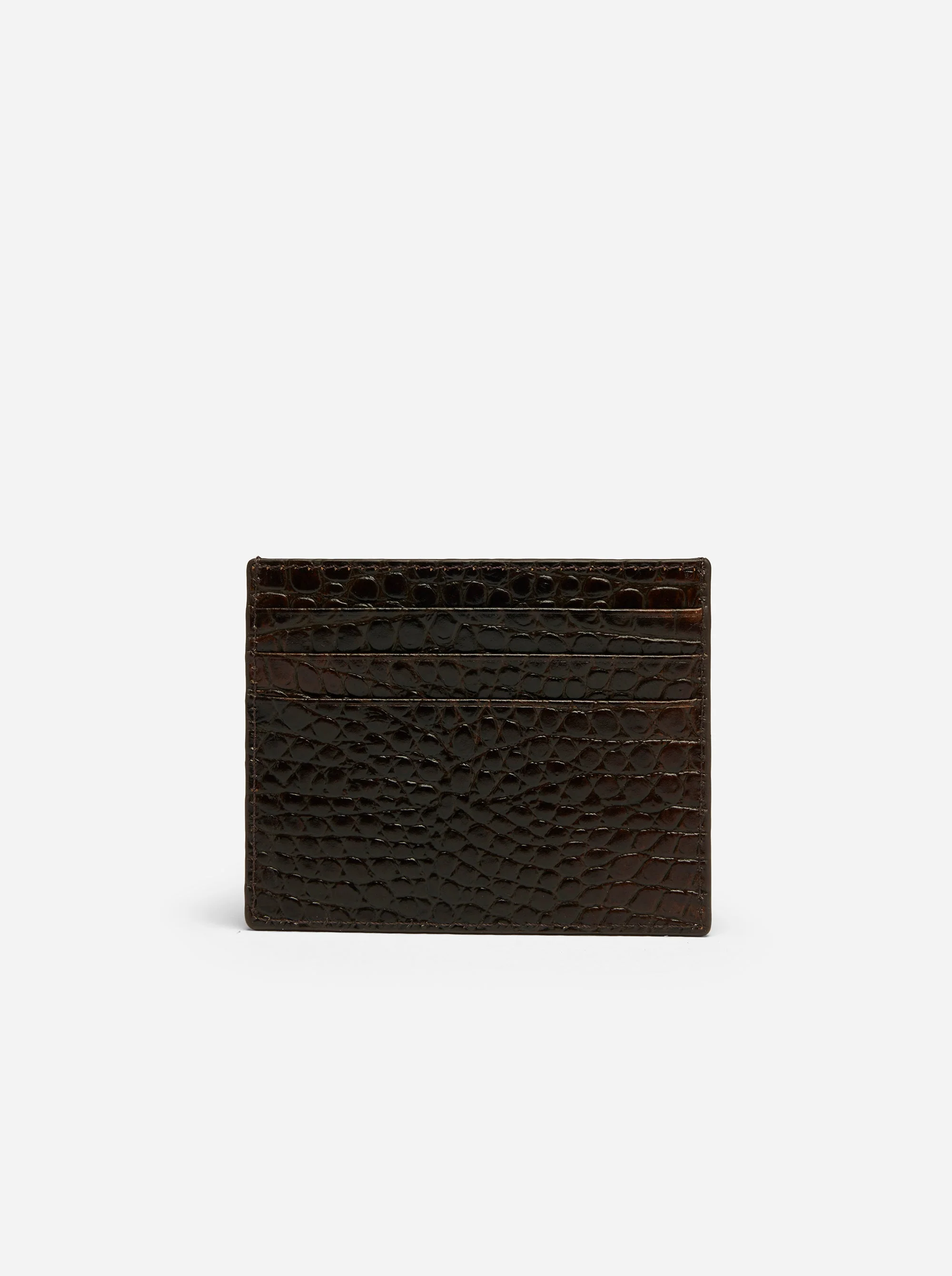 Manu Cardholder Deep Brown Croc - Image 2