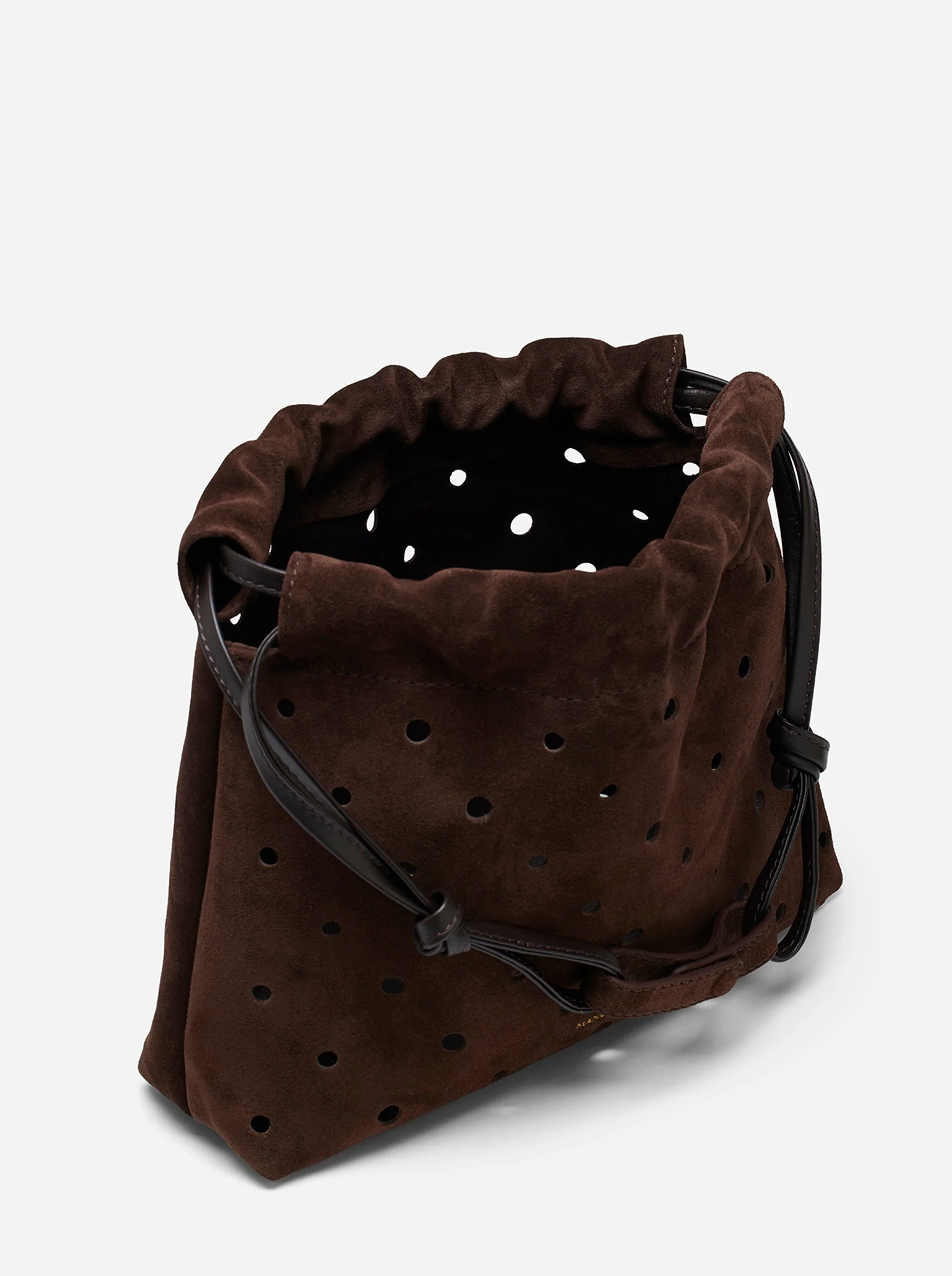 Romy Pouch Perforated Deep Brown Suede - Image 2