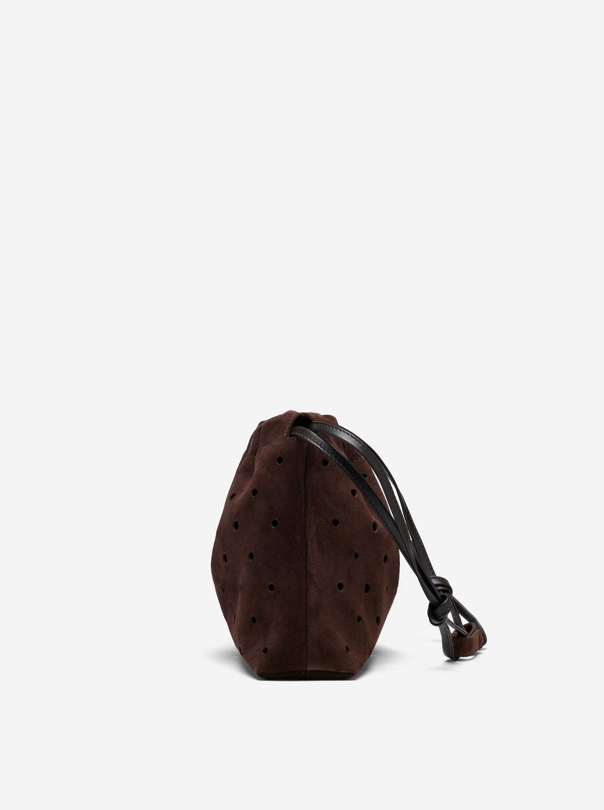 Romy Pouch Perforated Deep Brown Suede - Image 3