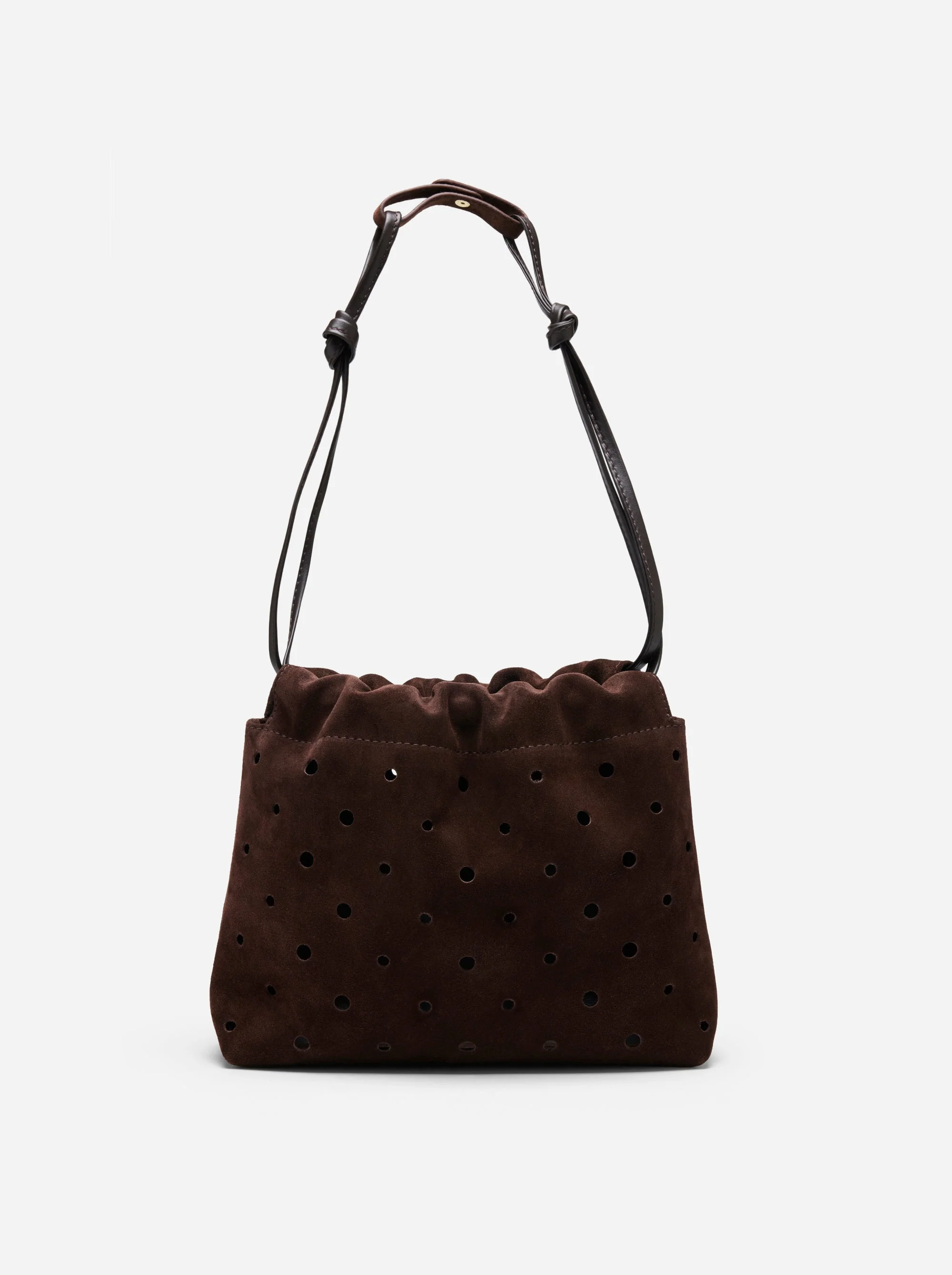 Romy Pouch Perforated Deep Brown Suede - Image 5