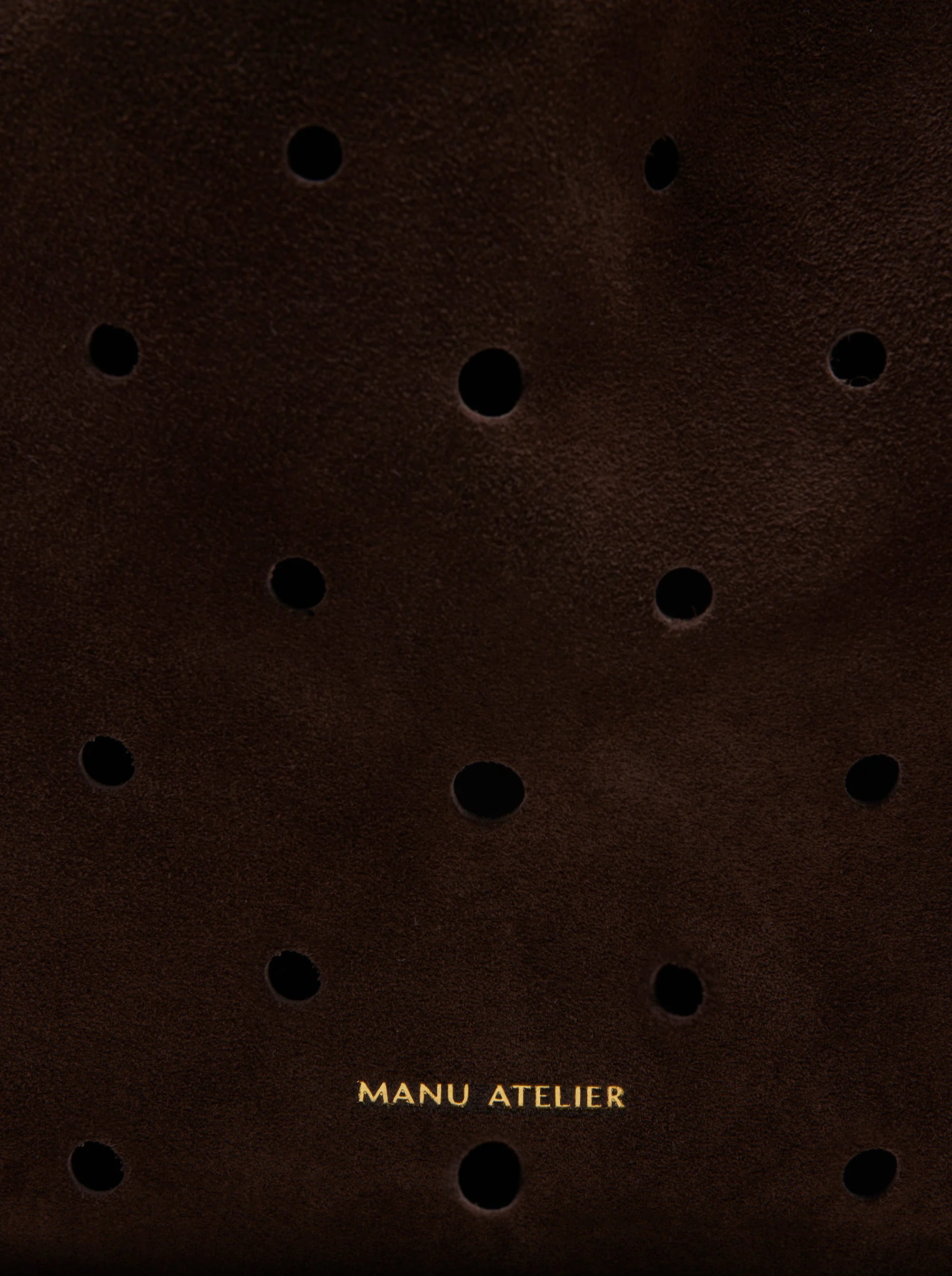 Romy Pouch Perforated Deep Brown Suede - Image 6