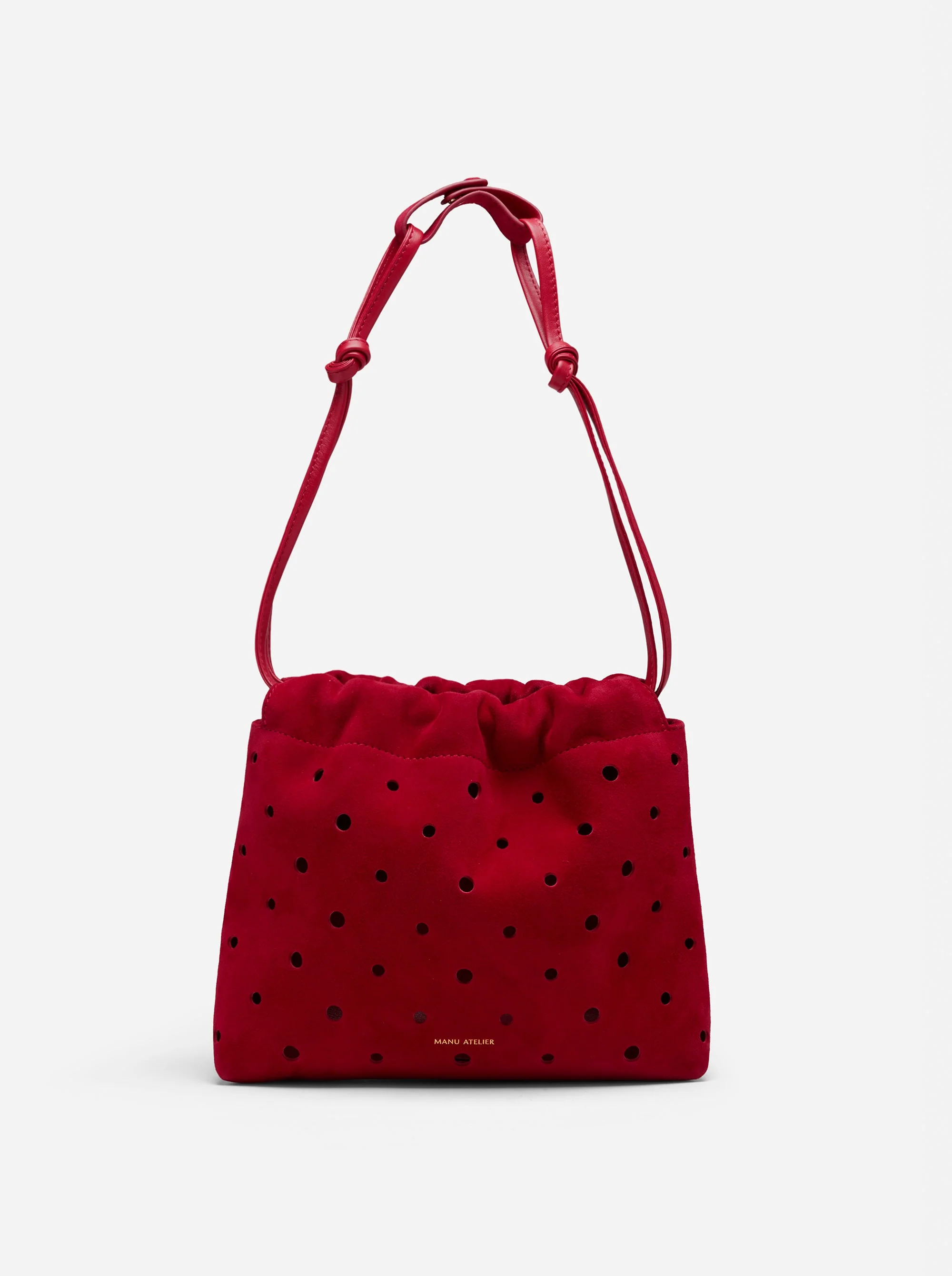 Romy Pouch Perforated Red Suede